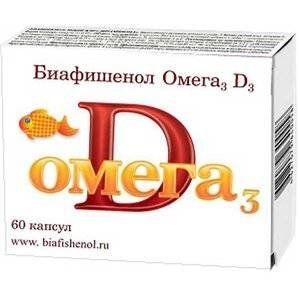 РЫБИЙ ЖИР БИАФИШЕНОЛ ОМЕГА-3 Д3 №60 КАПС.