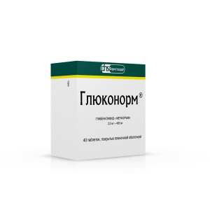 ГЛЮКОНОРМ 2,5МГ.+400МГ. №40 ТАБ. П/П/О