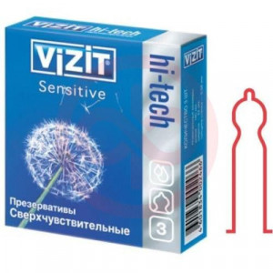 ВИЗИТ ПРЕЗЕРВАТИВ HI-TECH СВЕРХЧУВСТВ. №3 SENSETIVE [VIZIT]