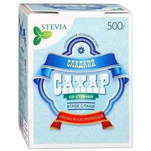 СЛАДКИЙ САХАР СО СТЕВИЕЙ 500Г.