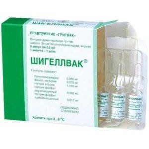ШИГЕЛЛВАК ВАКЦИНА Д/ПРОФ. ДИЗЕНТЕРИИ 0,5МЛ/ДОЗА №5 Р-Р Д/В/М,П/К АМП. /ГРИТВАК/