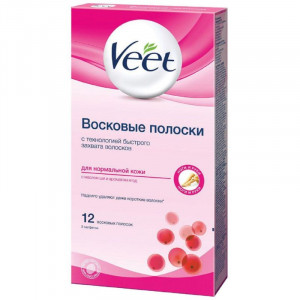 ВИТ ПОЛОСКИ ВОСКОВЫЕ Д/ДЕПИЛ. Д/НОРМ.КОЖИ МАСЛО ШИ+ЭКСТР. ЯГОД №12 [VEET]