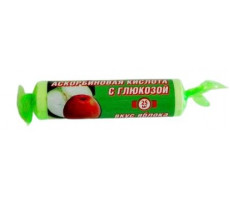 АСКОРБИНОВАЯ К-ТА С ГЛЮКОЗОЙ ГЛЕНВИТОЛ ЯБЛОКО 25МГ. №10 ТАБ.ЖЕВ. КРУТКА