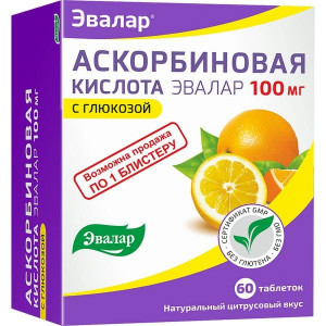 АСКОРБИНОВАЯ К-ТА 100МГ. №60 ТАБ. /ЭВАЛАР/