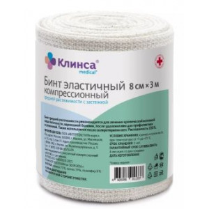 КЛИНСА БИНТ ЭЛАСТ. КОМПРЕС. СР 8Х300СМ (ЗАСТЕЖКА) КЛИНСА БИНТ ЭЛАСТ. КОМПРЕС. СР 8Х300СМ (ЗАСТЕЖКА)