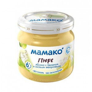 МАМАКО ПЮРЕ 80Г. ЯБЛОКО+БАНАН КОЗ.ТВОРОГ 6+МЕС. [MAMAKO]