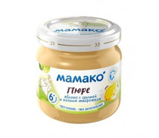 МАМАКО ПЮРЕ 80Г. ЯБЛОКО+ГРУША КОЗ.ТВОРОГ 6+МЕС. [MAMAKO]