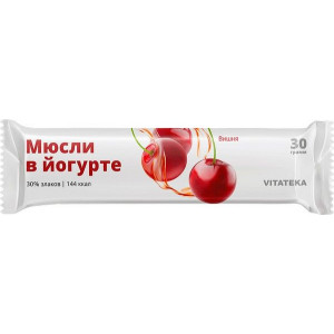 ВИТАТЕКА БАТОНЧИК-МЮСЛИ ЙОГУРТ+ВИШНЯ 30Г. [VITATEKA]