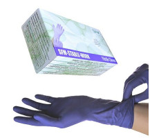 СФМ ПЕРЧАТКИ СМОТР. ФИОЛ.-ГОЛУБЫЕ Н/СТЕР. Н/ОПУДР. НИТРИЛ ТЕКСТУРИР. Р.L(8-9) №200 (100ПАР) [SFM]