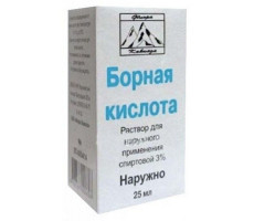 БОРНАЯ К-ТА 3% 25МЛ. СПИРТ. Р-Р Д/МЕСТ.ПРИМ. ФЛ. /ФЛОРА КАВКАЗА/