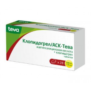 КЛОПИДОГРЕЛ/АСК-ТЕВА 100МГ.+75МГ. №28 ТАБ.