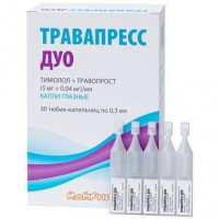 ТРАВАПРЕСС ДУО 5МГ.+0,04МГ/МЛ. 0,3МЛ. №30 ГЛ.КАПЛИ ТЮБ./КАП.