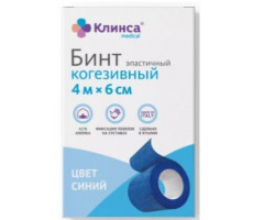 КЛИНСА БИНТ КОГЕЗИВНЫЙ 4МХ6СМ. СИН.