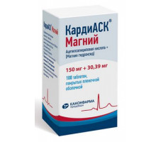 КАРДИАСК МАГНИЙ 150МГ.+30,39МГ. №100 ТАБ. П/П/О БАНКА /КАНОНФАРМА/