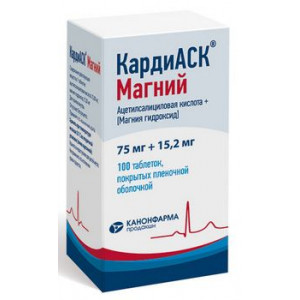 КАРДИАСК МАГНИЙ 75МГ.+15,2МГ. №100 ТАБ. П/П/О БАНКА /КАНОНФАРМА/