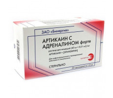 АРТИКАИН С АДРЕНАЛИНОМ ФОРТЕ 40МГ.+0,01МГ/МЛ. 1,8МЛ. №50 Р-Р Д/ИН. КАРТРИДЖ /БИНЕРГИЯ/АРМАВИРСКАЯ/