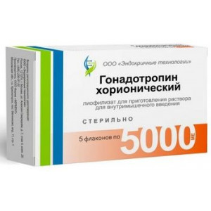 ГОНАДОТРОПИН ХОРИОНИЧЕСКИЙ 5000ЕД №5 ЛИОФ. Д/Р-РА Д/В/М ФЛ. /ФЕРМЕНТ/ЭНДОКРИННЫЕ ТЕХНОЛОГИИ/